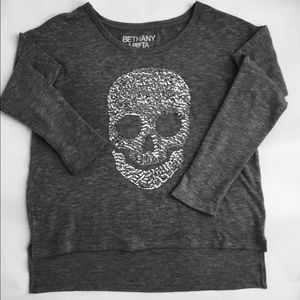 Bethany Mota Hi Lo Top w/ Sequined Skull